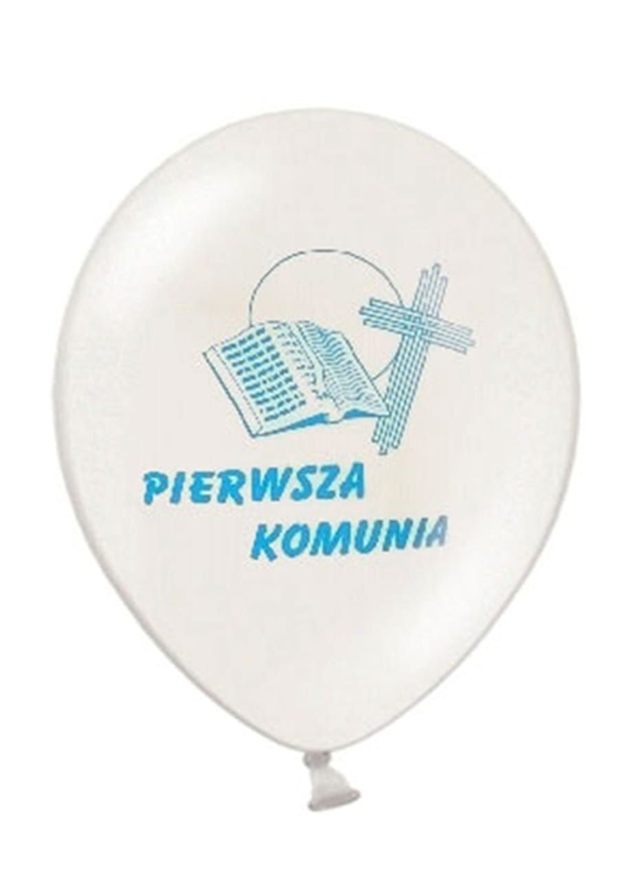 Balony I KOMUNIA białe balony komunijne (50szt.)