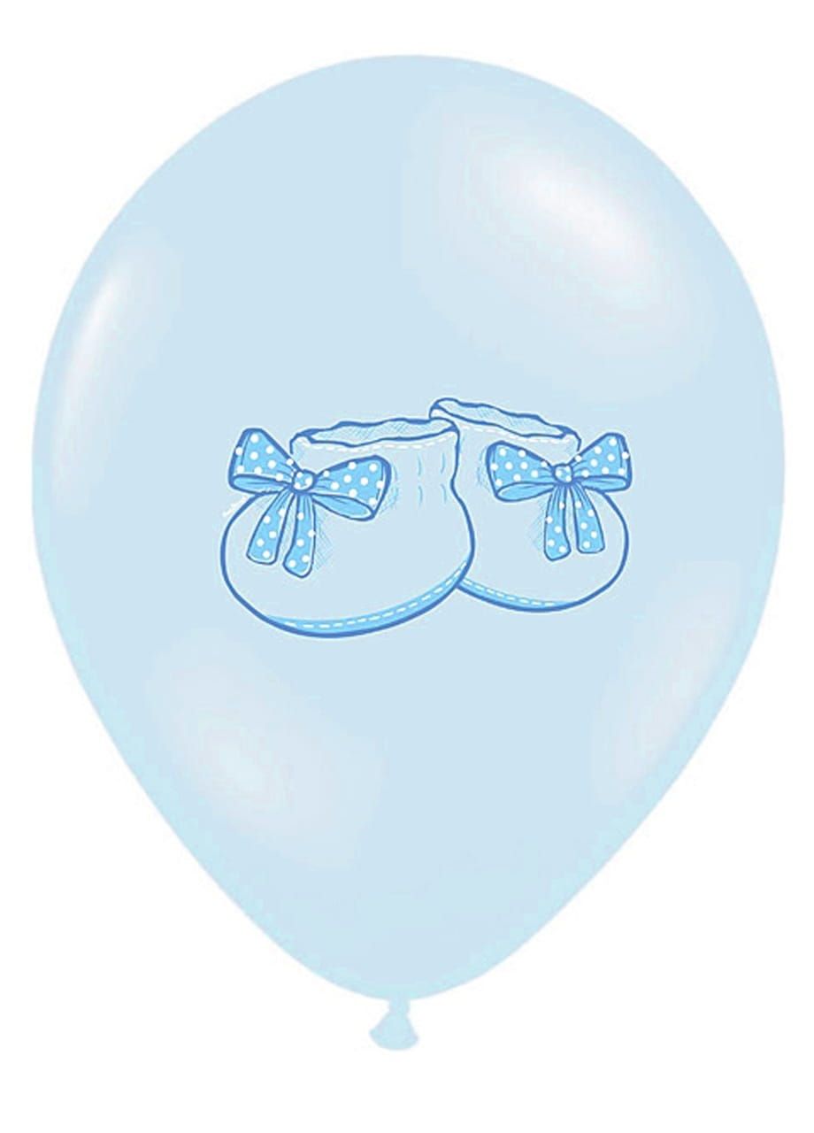 Niebieskie balony na baby shower BUCIKI (6szt.) 