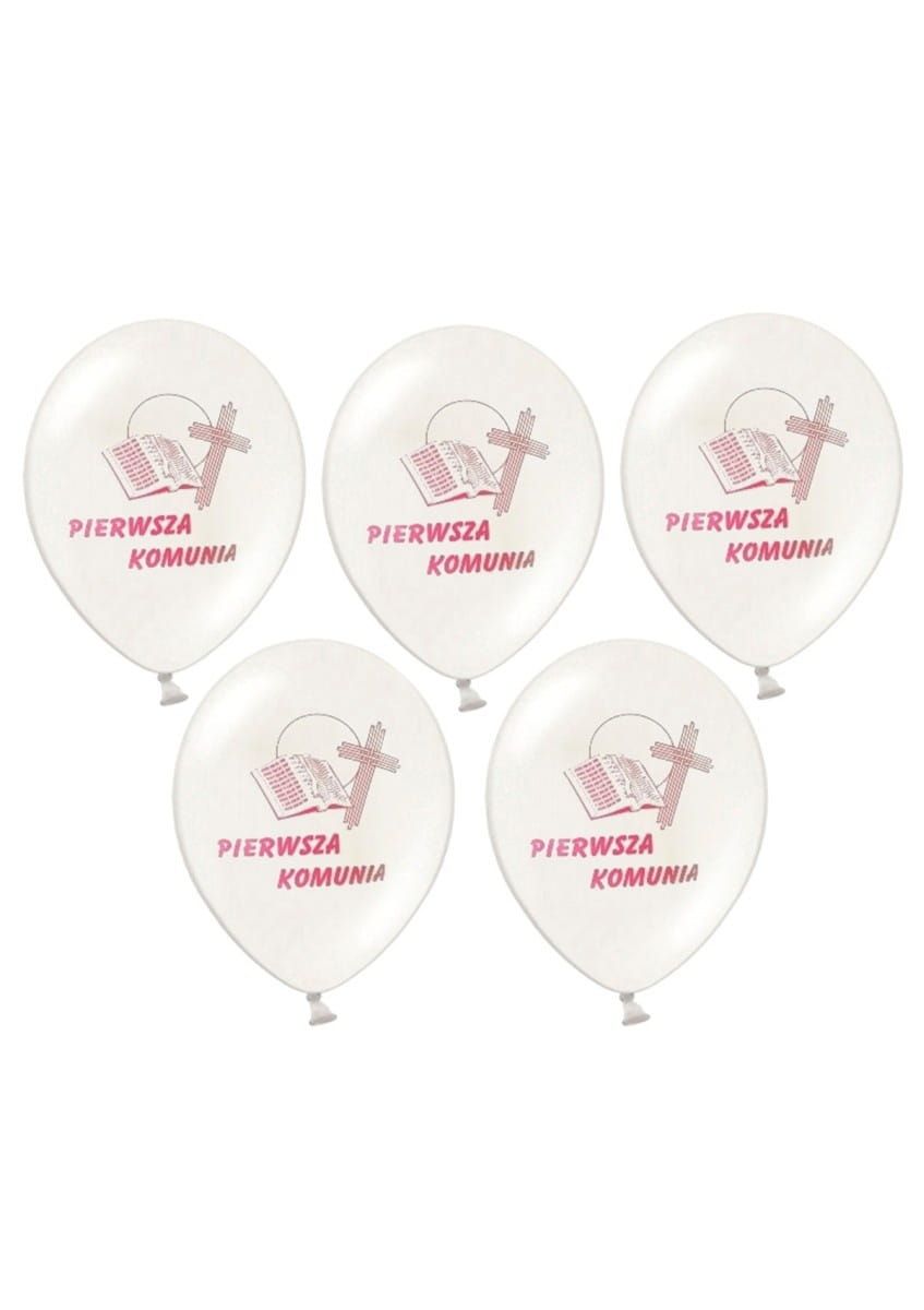 Balony pastelowe I KOMUNIA białe balony na komunię 27cm (50szt.)