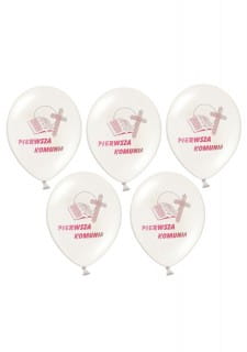 Balony pastelowe I KOMUNIA biae balony na komuni 27cm (50szt.)