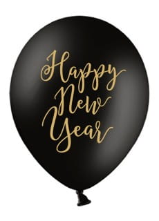Balony sylwestrowe HAPPY NEW YEAR 30cm (6szt.) 