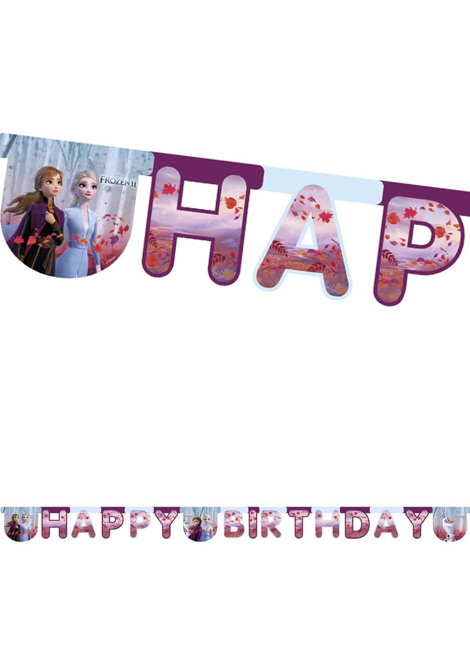Girlanda urodzinowa KRAINA LODU 2 dekoracja z napisem Happy Birthday