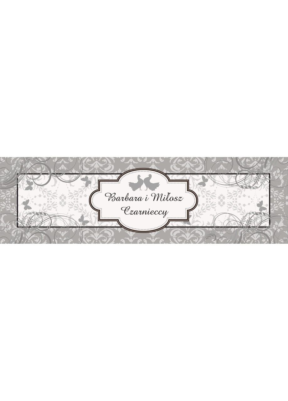 Baner personalizowany GOŁĘBIE dekoracja sali weselnej - 125cm x 38cm
