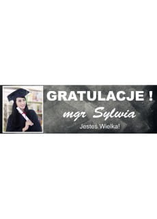 Baner ze zdjciem GRATULACJE - 125cm x 38cm