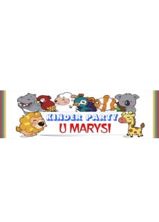 Baner personalizowany ze zwierztkami ZOO - 125x38cm