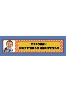 Baner personalizowany ze zdjciem KROPKI - 125cm x 38cm