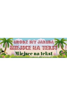 Baner HAWAJSKIE PALMY urodziny w stylu hawajskim - 125cm x 38cm