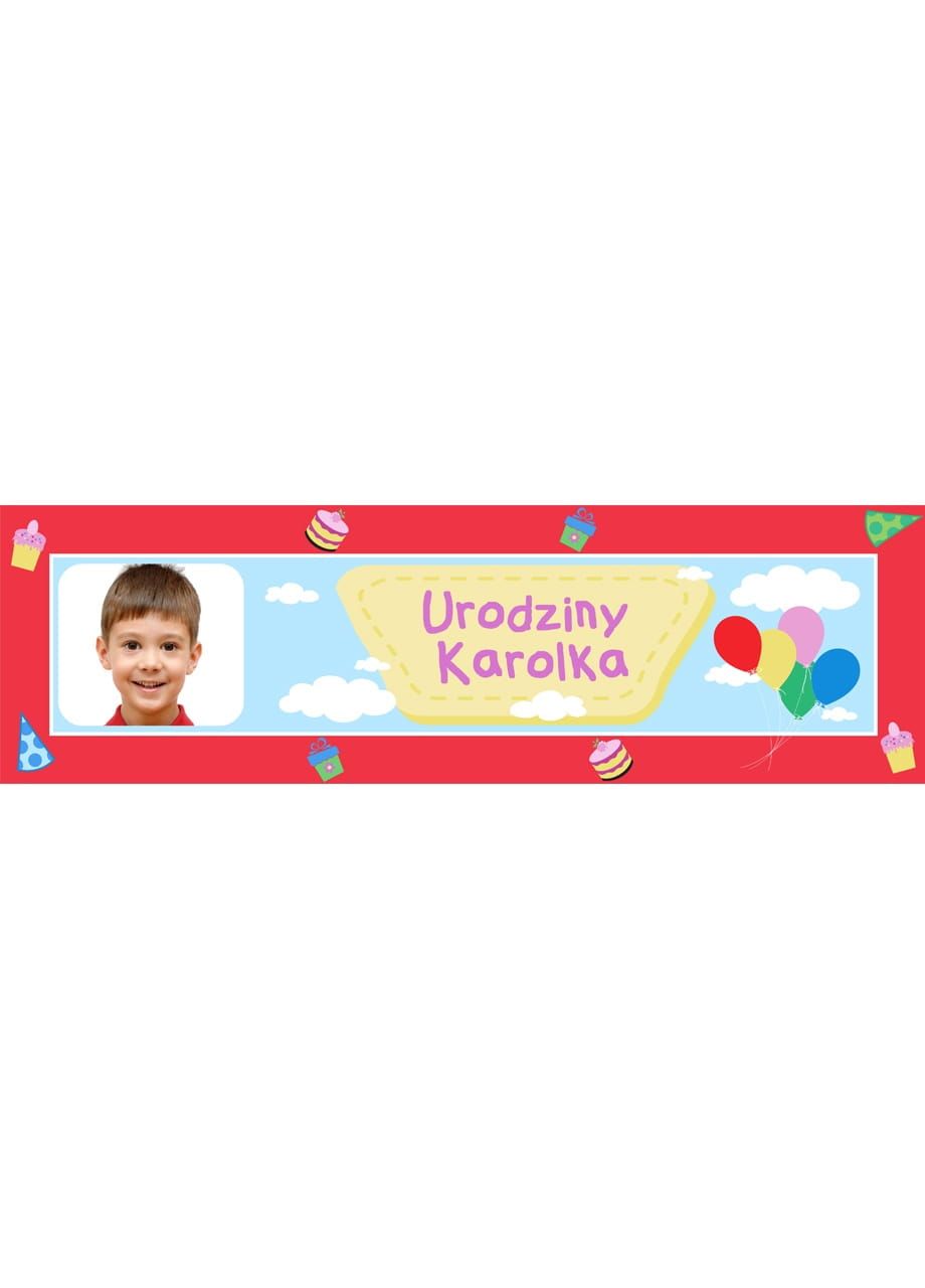 Baner ze zdjęciem BALONIKI dekoracja urodzinowa dla dzieci
