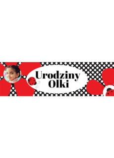 Baner urodzinowy BIEDRONKA personalizowany