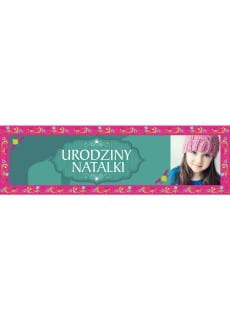 Baner ze zdjciem SELEDYNOWE URODZINY - 125cm x 38cm