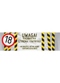 Baner urodzinowy ZNAK personalizowany - 125x38cm