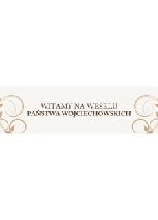 Baner WESELNY personalizowany - 125cm x 38cm