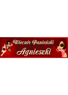 Baner z imieniem na WIECZR PANIESKI - 38x125cm