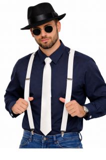 Bia�e szelki Lata 20 szelki bia�e na lata 20 przebranie gangstera bia�e szelki m�skie