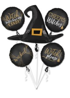 Foliowe balony halloweenowe CZAROWNICA (5 szt.)