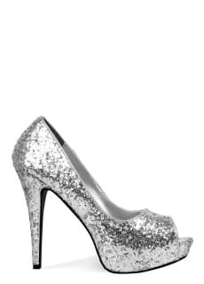 Brokatowe buty disco ALLURE srebrne