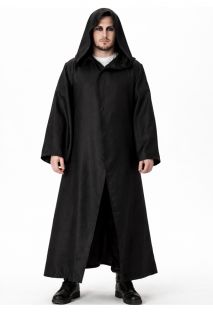 Czarna peleryna z kapturem Str�j na Halloween peleryna czarna przebranie na halloween czarna peleryna