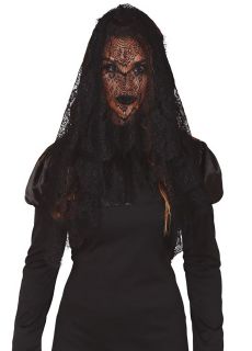 Czarny WELON KORONKOWY dodatek do stroju na Halloween