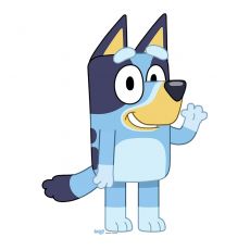 Dekoracja kartonowa BLUEY 68cm x 91cm dekoracje bluey dekoracje urodzinowe bluey blue i bingo urodziny
