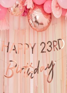 Dekoracja rose gold NAPIS HAPPY BIRTHDAY z personalizacj