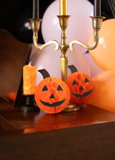 Dekoracja na Halloween DYNIE HALLOWEENOWE rozety papierowe (3szt.)