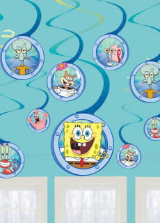 Dekoracja urodzinowa SPONGEBOB (12szt.)