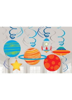 Dekoracja wiszca kosmos BLAST OFF (12szt.)