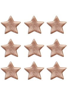 Ozdoby z cukru na tort GWIAZDKA rose gold (9szt.)
