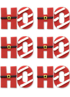 Cukrowe dekoracje witeczne HO HO HO (6szt.) 