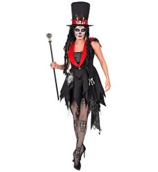 Str�j DIA DE LOS MUERTOS sukienka i kapelusz - S str�j na halloween damski Dia de los Muertos przebrania