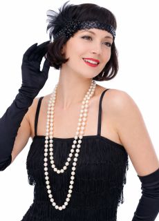 D�ugi naszyjnik z pere� - bi�uteria lata 20 naszyjnik lata 20 akcesoria lata 20 dodatek do stroju