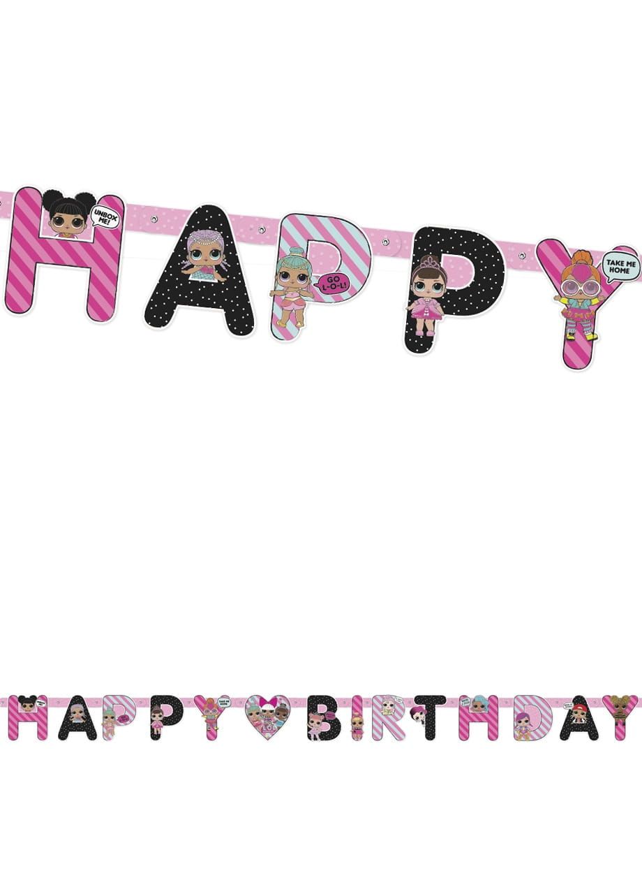 Girlanda urodzinowa LOL SURPRISE dekoracja urodzinowa dla dziewczynki