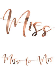 Girlanda wieczr panieski MISS to MRS napis rose gold