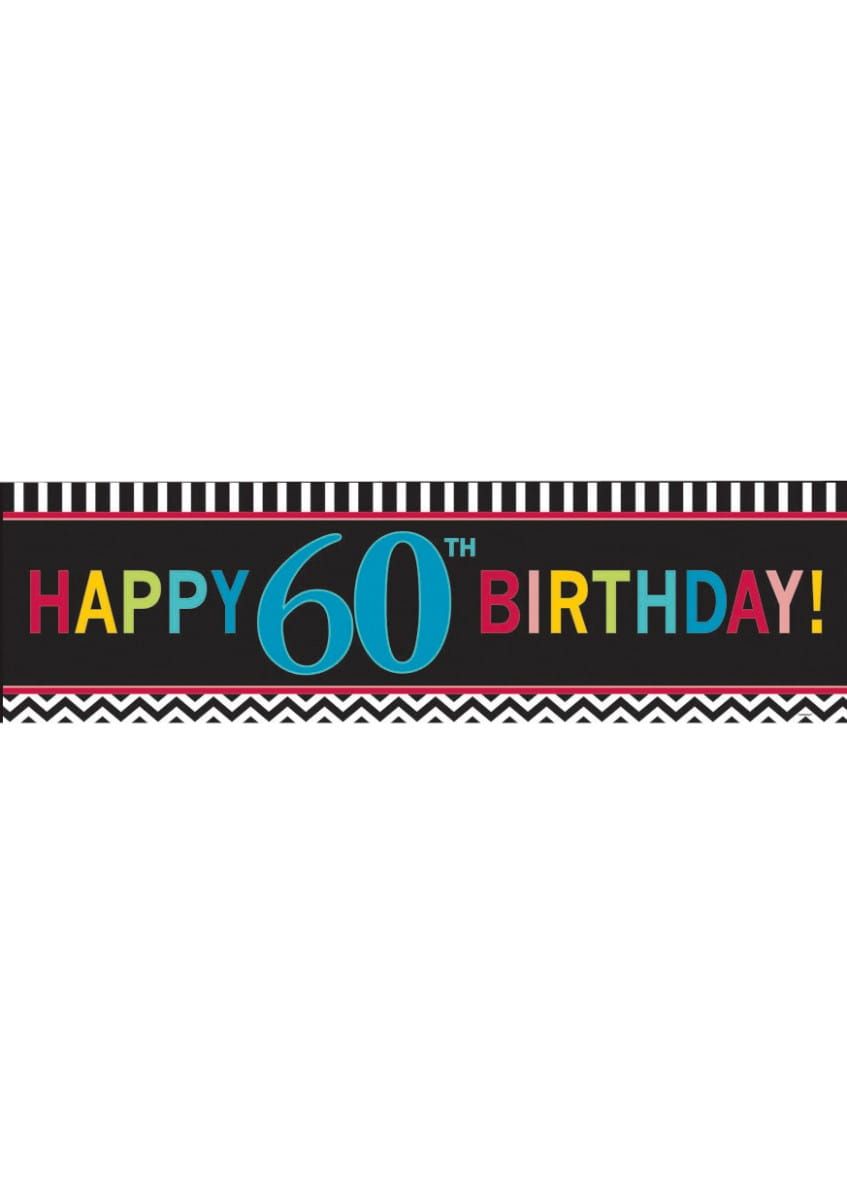 Baner na 60 URODZINY Happy Birthday CHEVRON 