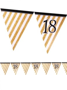Girlanda flagi 18 URODZINY GLITTER 3,7m