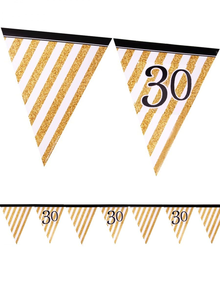 Girlanda flagi 30 URODZINY GLITTER 3,7m