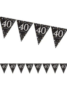 Girlanda flagi 40 HAPPY BIRTHDAY Sparkling