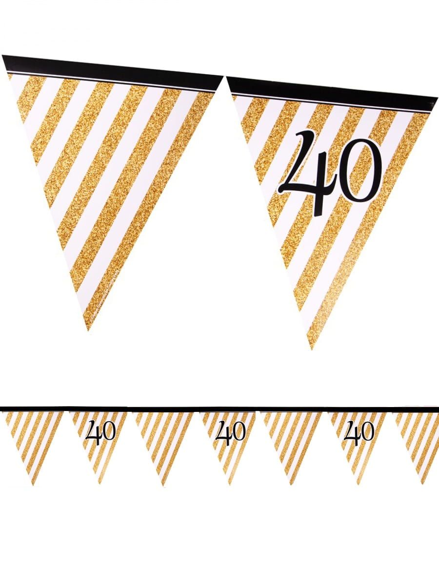 Girlanda flagi 40 URODZINY GLITTER 3,7m