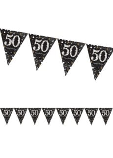 Girlanda flagi 50 HAPPY BIRTHDAY Sparkling