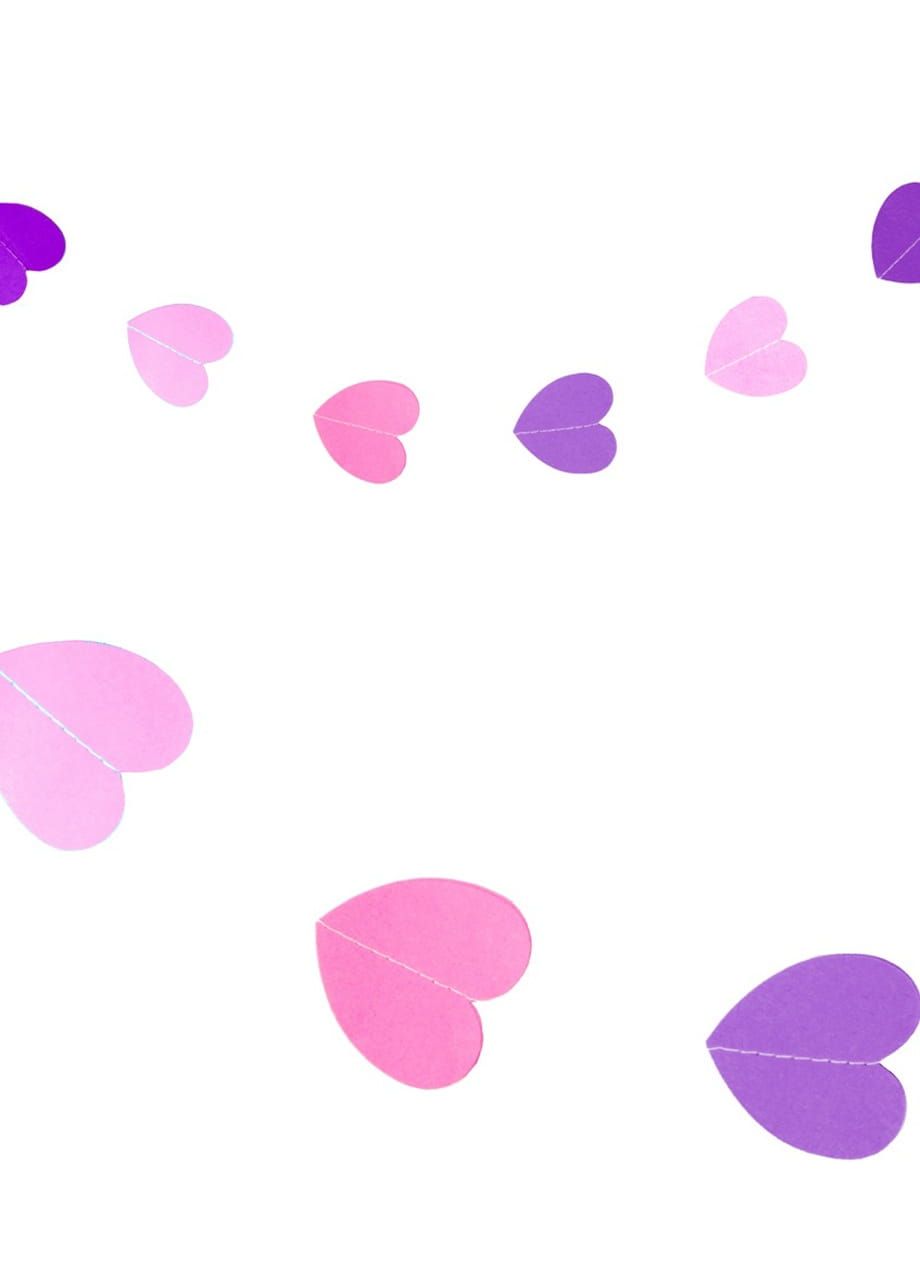 Girlanda papierowa SERCA różowo-fioletowa