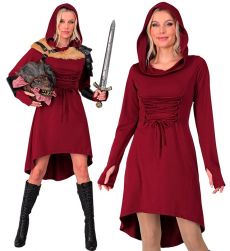 Suknia z kapturem GOTYK czerwona - L str�j na halloween str�j damski str�j karnawa�owy damski suknia gotycka