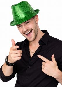 Kapelusz cekinowy zielony