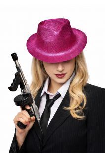 Kapelusz gangsterski brokatowy ciemny r�