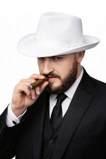 Kapelusz gangsterski MAFIA kapelusz bia�y m�ski kapelusz bia�y kapelusz m�ski kapelusze gangsterskie