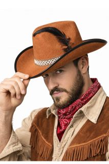 Kapelusz kowboja z pi�rkiem kapelusz westernowy kapelusz dziki zach�d kostium kowboja western party