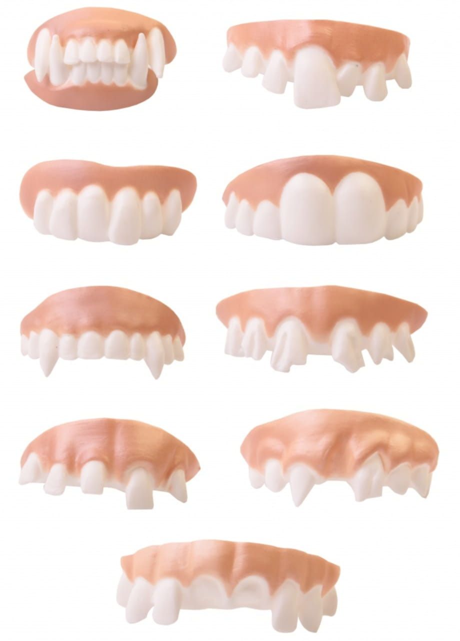 Sztuczne zęby do charakteryzacji KOMPLET SZTUCZNYCH ZĘBÓW