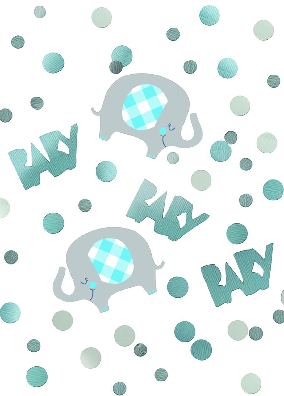 Niebieskie konfetti BABY BOY ze słonikami