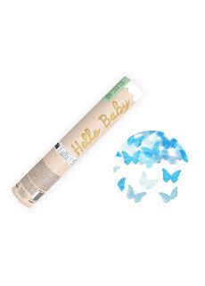 Konfetti na GENDER REVEAL niebieskie motylki 20 cm 