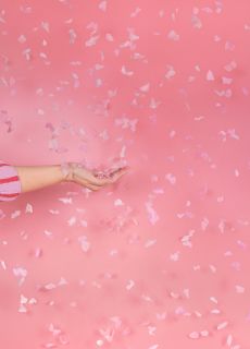 Konfetti na GENDER REVEAL r�owe motylki 20 cm