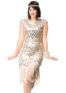 Sukienka lata 20 GATSBY zota - L
